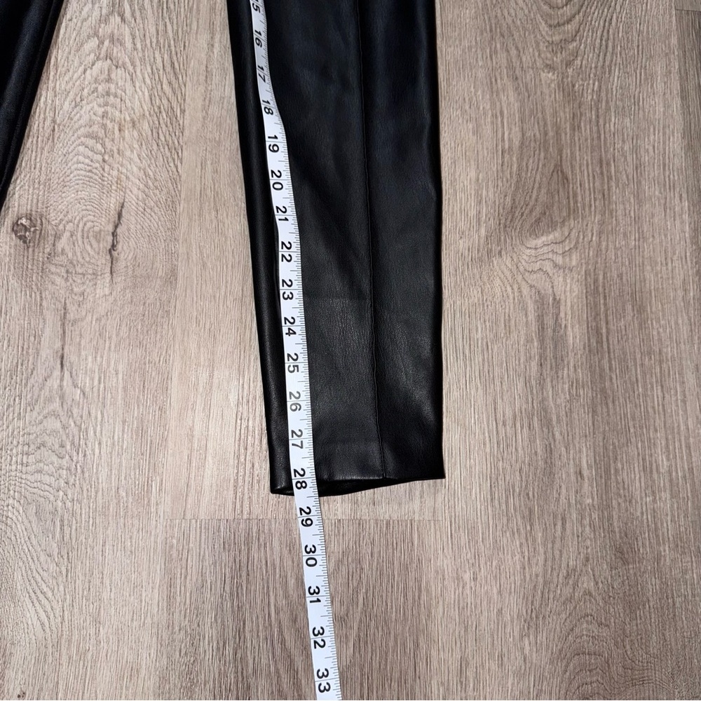 ZARA Faux Leather Leggings with Zipper Detail - Picture 3 of 8